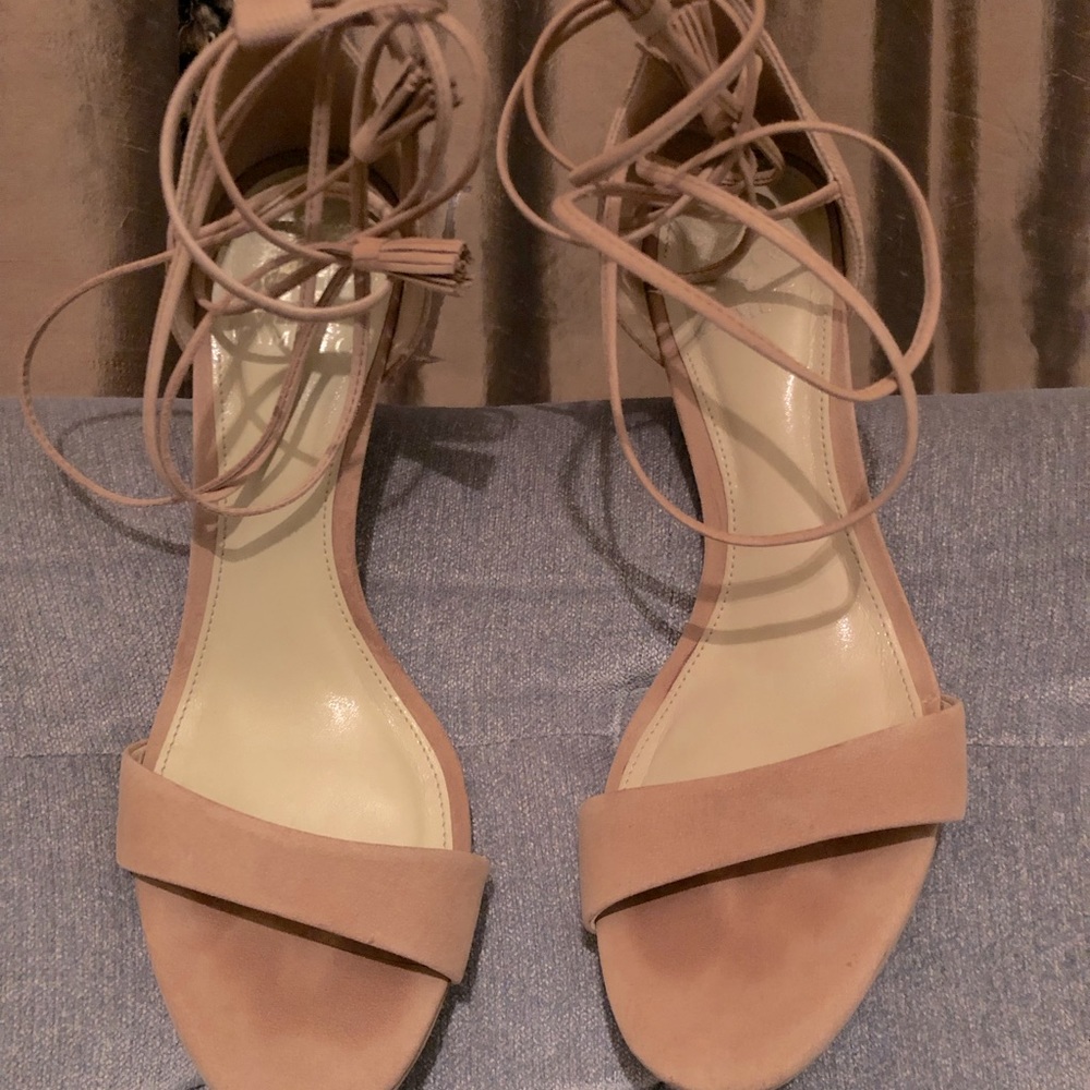 Vince Camuto Suede Wrap Open Toe Shoe
